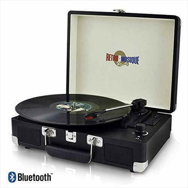 Suitcase Style Turntable Black – Retro Musique