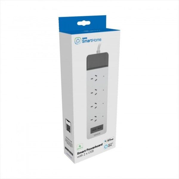 Laser Smart 4 Outlet Powerboard with 2 x USB