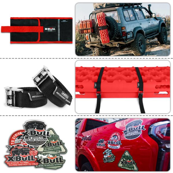 X-BULL 2 Pairs Recovery tracks Sand Mud Snow 4WD / 4×4 ATV Offroad Stronger Gen 3.0 – Red