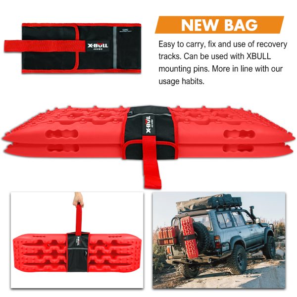 X-BULL 2 Pairs Recovery tracks Sand Mud Snow 4WD / 4×4 ATV Offroad Stronger Gen 3.0 – Red