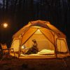 Large Space Luxury Frog Hexagonal Tent 5-8 Person Double Layer – Khaki