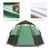 Waterproof Instant Camping Tent 4/5/6 Person Easy Quick Setup Dome Hexagonal Family Tents For Camping, Double Layer Flysheet Can Be Used As Beach Shel – Green