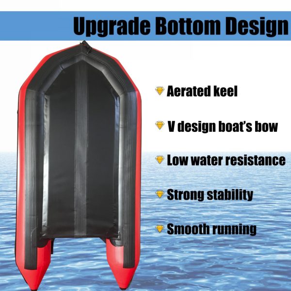 2.3m Inflatable Dinghy Boat Tender Pontoon Rescue – Red