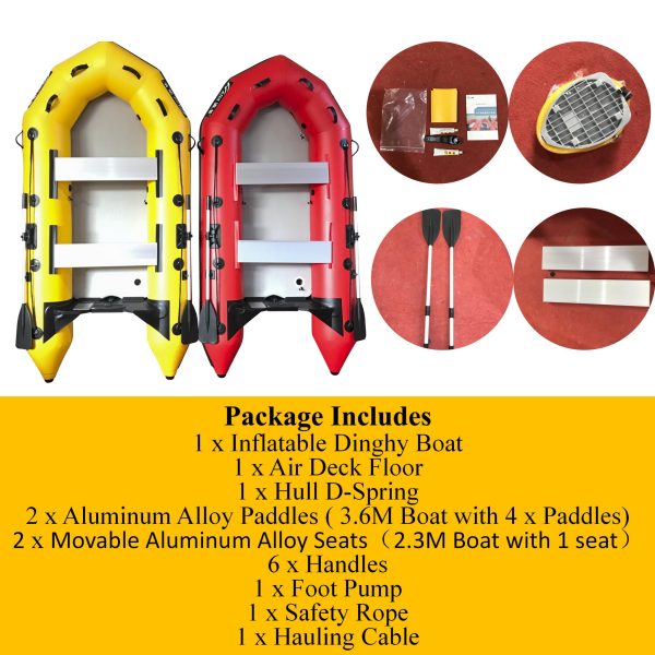 3m Inflatable Dinghy Boat Tender Pontoon Rescue- Red