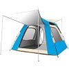 Instant Pop Up Tent For Hiking 2/3/4 Person Camping Tents, Waterproof Windproof Family Tent With Top Rainfly, Easy Set Up, Portable With Carry Bag, Wi – Blue