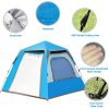 Instant Pop Up Tent For Hiking 2/3/4 Person Camping Tents, Waterproof Windproof Family Tent With Top Rainfly, Easy Set Up, Portable With Carry Bag, Wi – Blue