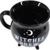 Witches Brew Black Cauldron Coffee Mug Cup With Moon & Stars