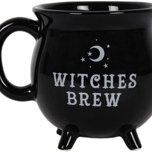 Witches Brew Black Cauldron Coffee Mug Cup With Moon & Stars