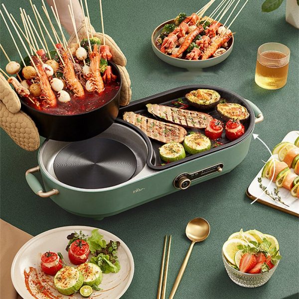 Bear 2 In 1 Electric Grilling & Hot Pot Multiple Cookware 1.8L