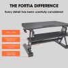 Fortia Desk Riser 90cm Wide Adjustable Sit to Stand for Dual Monitor, Keyboard, Laptop, Black