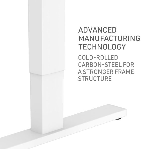 Sit To Stand Up Standing Desk, 120x60cm, 72-118cm Electric Height Adjustable, 70kg Rated, White/White Frame