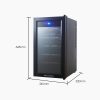 POLYCOOL 47L 18 Bottle Wine Bar Fridge Countertop Cooler Compressor Mirrored Glass Door, Black