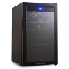 POLYCOOL 72L 28 Bottle Wine Bar Fridge Countertop Cooler Compressor Mirrored Glass Door, Black