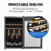 POLYCOOL 128L 51 Bottle Wine Bar Fridge Underbench Cooler Compressor Glass Door, Black