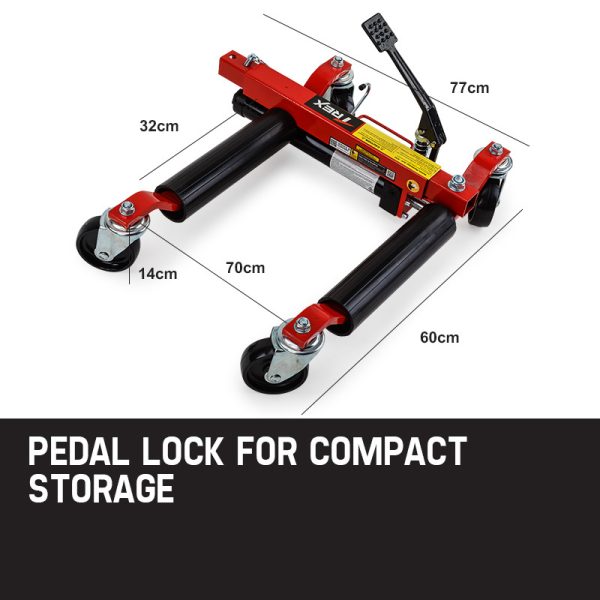 T-REX Vehicle Positioning Jacks Hydraulic – 2 x 12 Wheel Dolly Car Go Jack Pair