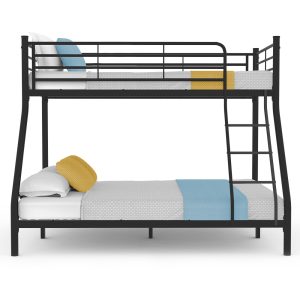 Kingston SlMetal Single over Double Bunk Bed Frame, Dark Matte Grey