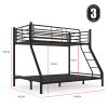 Kingston SlMetal Single over Double Bunk Bed Frame, Dark Matte Grey