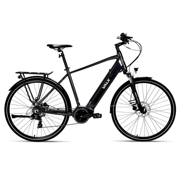 VALK Metro TR 5 + Electric Hybrid Bike, Gen II, Mid-Drive – Medium, Dark Grey