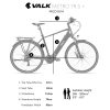 VALK Metro TR 5 + Electric Hybrid Bike, Gen II, Mid-Drive – Medium, Dark Grey