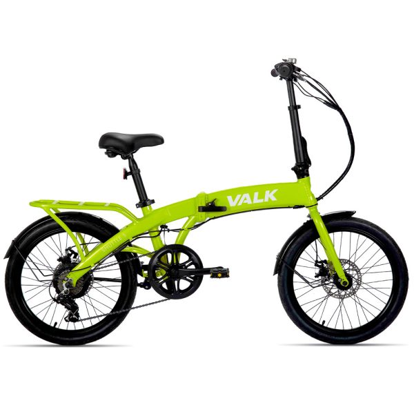 VALK Shuttle 5 Electric Folding Bike, Gen II, 20″ Tyres, Shimano 7-Speed – Lime Green