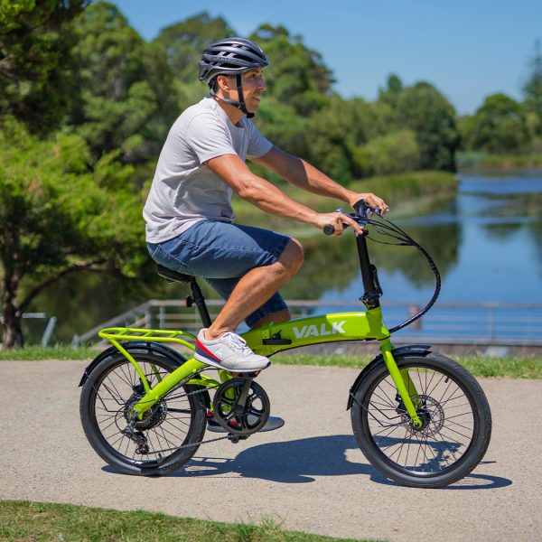 VALK Shuttle 5 Electric Folding Bike, Gen II, 20″ Tyres, Shimano 7-Speed – Lime Green