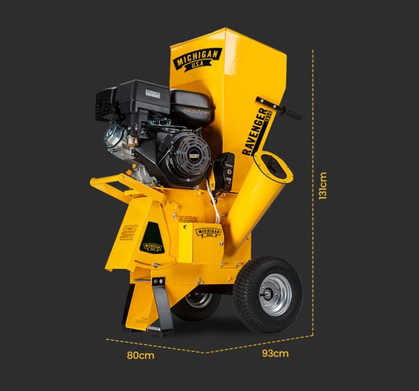 MICHIGAN 18HP Petrol Wood Chipper Commercial 420cc Mulcher Garden Tree Grinder