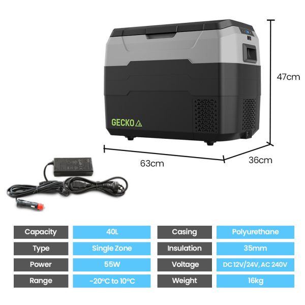 Portable Fridge Freezer 12V/24V/240V for Camping, Car, Caravan, Boats – 40L