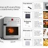 EUROCHEF 16L Digital Air Fryer Electric Airfryer Rotisserie Large Big Dry Cooker, Silver