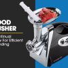 EuroChef 2800W Electric Meat Grinder Mincer Sausage Filler Kibbe Maker Stuffer Kitchen. – Black