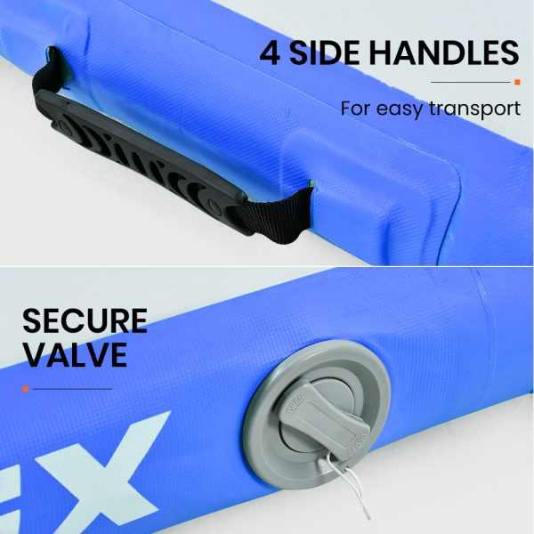 PROFLEX  Inflatable Air Track Mat Tumbling Gymnastics, (No Pump) – 300x100x10 cm, Blue and White