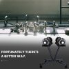 ATIVAFIT 2x 25kg Adjustable Dumbbell Set Weights Dumbbells Home Fitness Stand