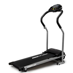 PROFLEX Electric Mini Walking Treadmill Compact Fitness Machine Exercise Equipment. – Black and Silver