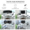 Sit To Stand Up Corner Standing Desk, 72-120cm, Dual Motor, Electric Height Adjustable, 80kg Load, White/White Frame