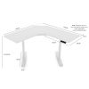 Sit To Stand Up Corner Standing Desk, 72-120cm, Dual Motor, Electric Height Adjustable, 80kg Load, White/White Frame