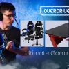 OVERDRIVE Gaming Chair Desk Racing Seat Setup PC Combo Office Black Table Foot