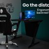 OVERDRIVE Gaming Chair Desk Racing Seat Setup PC Combo Office Black Table Foot