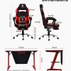 OVERDRIVE Gaming Chair Desk Racing Seat Setup PC Combo Office Table Black Red