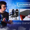 OVERDRIVE Gaming Desk 120cm  Computer PC LED Lights Carbon Fiber Look – Black and Red