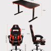 OVERDRIVE Gaming Chair Desk Racing Seat Setup PC Black Office Table Foot Combo