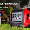 GENPOWER Inverter Generator 4500W Max 3500W Rated, Quiet Petrol Portable for Motorhome Camping Home Backup