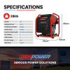 GENPOWER Portable Petrol Inverter Camping Construction Generator 4kW Max 3.5kW Rated, 212CC 4-Stroke