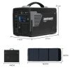 GENPOWER Portable Power Station Lithium 300W/600W 21Ah 307Wh Solar Generator with 100W Folding Solar Panels