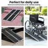 EQUIPMED 182cm Portable Folding Aluminium Access Ramp, 272kg Rated, Black Ultra-Grip, for Wheelchair, Mobility Scooter