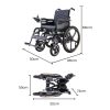 EQUIPMED Electric Wheelchair Folding, Folding, Long Range, Lithium Battery, 24″ Rear Wheels, Black