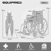 Equipmed 24 Inch Folding Bariatric Wheelchair, XL Wide Design, 136kg Capacity, Park Brakes, Retractable Armrests, Dark Grey Hammertone