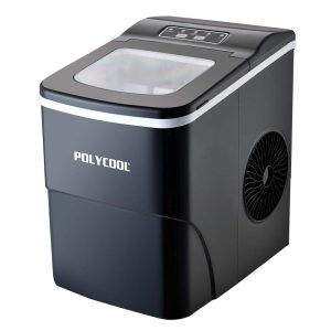 POLYCOOL 2L Electric Ice Cube Maker Portable Automatic Machine w/ Scoop, Silver