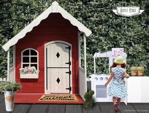 ROVO KIDS Cubby House Wooden Cottage Outdoor Furniture Playhouse Children Toy