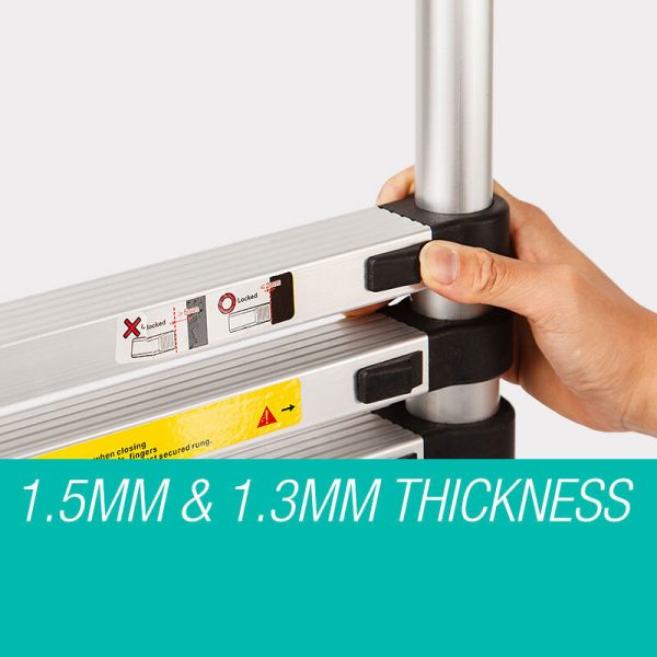 Bullet Telescopic Aluminium Ladder Alloy Extension Extendable Steps – 2 M