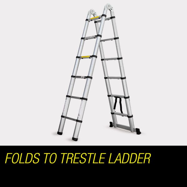 Bullet Multipurpose Telescopic Folding Ladder Aluminium Alloy Extension – 3.8 M