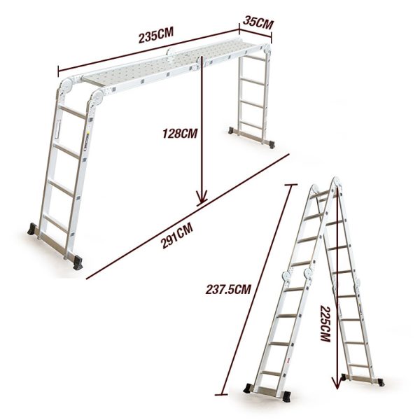 BULLET Pro Multi-Purpose Ladder Aluminium Extension Folding Adjustable Step – 4.7 M